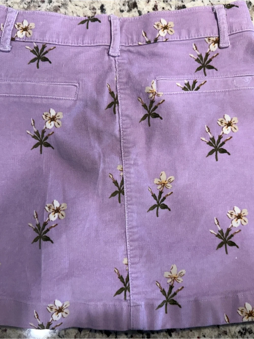 Vineyard Vines Lavender Floral Button-Front Skirt